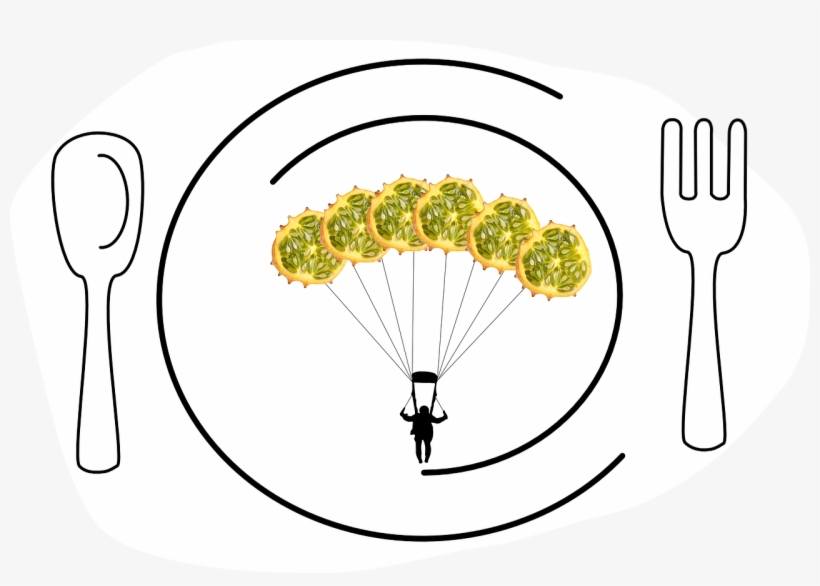 Food Design Vector Parachute Silhouette Fruit - Food, transparent png