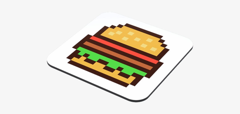 Pixel Burger Coaster - Graphic Design, transparent png