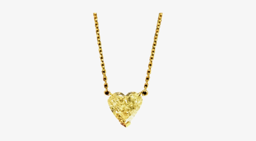 2 Carat Yellow Heart Shape Diamond Classic Retro Necklace - Łańcuszek Z Literka P Zloty, transparent png