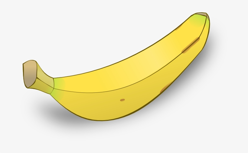 A Single Banana With It's Peel Unopened - Banana Fruit Clip Art, transparent png