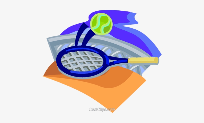 Tennis Net With Racquet On Ball Royalty Free Vector - Sports Centre Cartoon, transparent png