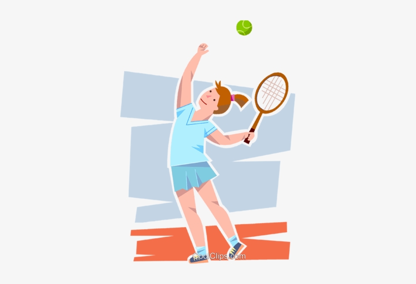 Female Tennis Player Server Royalty Free Vector Clip - Girl Playing Tennis, transparent png