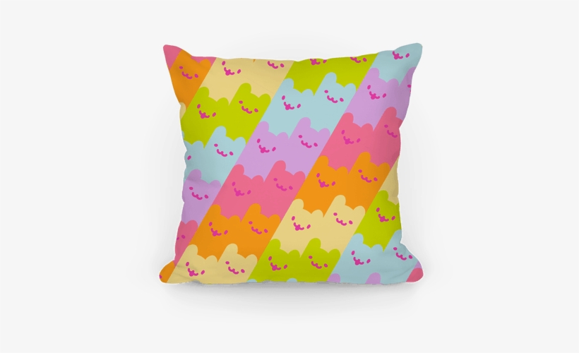 Pastel Rainbow Cats Pillow - Pastel Throw Pillow Png, transparent png
