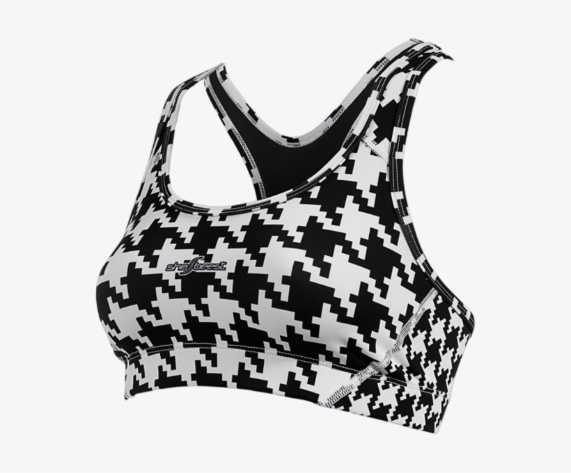 Shebeest Houndstooth Jog Bra - Bra, transparent png