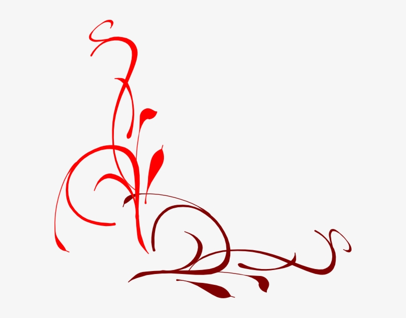 Corner Flourish Pink Clip Art At Clker - Vines Clip Art, transparent png