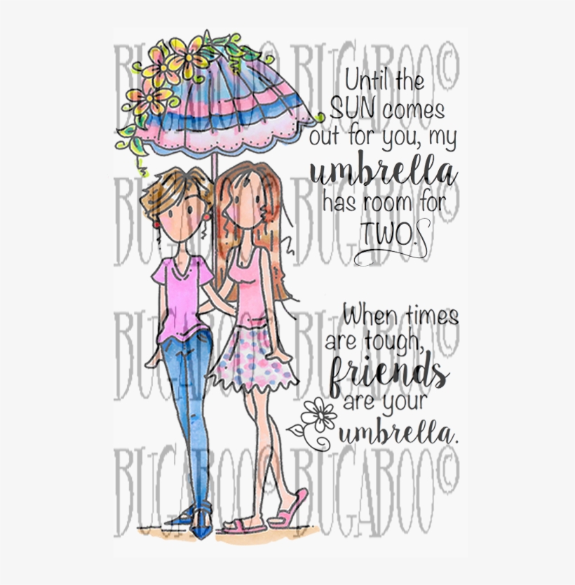 Umbrella Friends Rubber Stamp Set [00-851p5] - Cartoon, transparent png