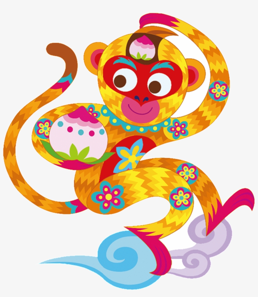 Este Gráficos Es Mono De Dibujos Animados La Nube De - Png 猴子, transparent png