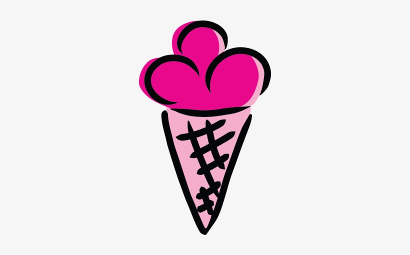 Pink Ice Cream Cone Illustration For Stikki Nikki, transparent png