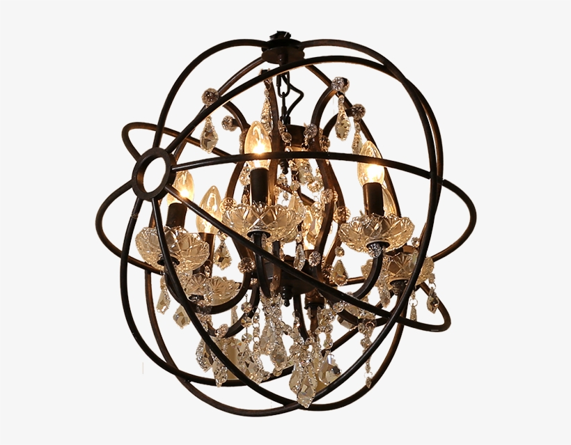 Round Black Chandelier - Chandelier, transparent png
