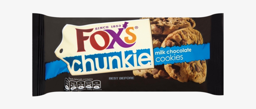 Foxs Chunkie Milk Chocolate Cookies 180g - Fox's Chunkie Extremely Chocolatey Cookies, transparent png