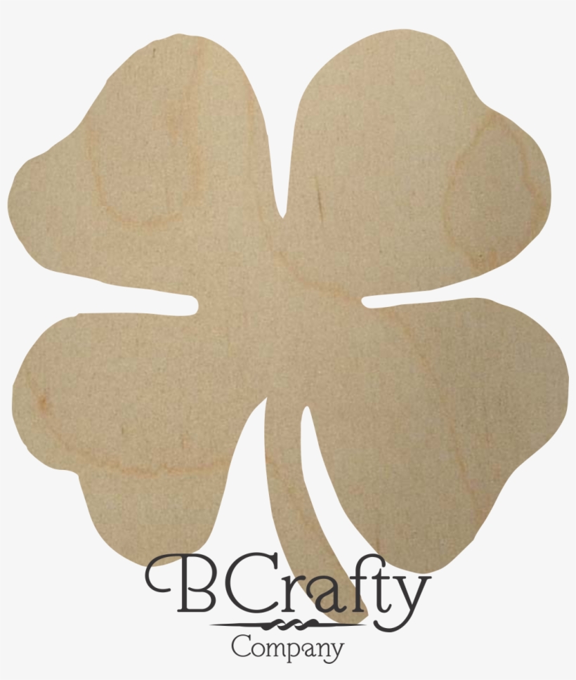 Wooden Four Leaf Clover Cutout - Four-leaf Clover, transparent png