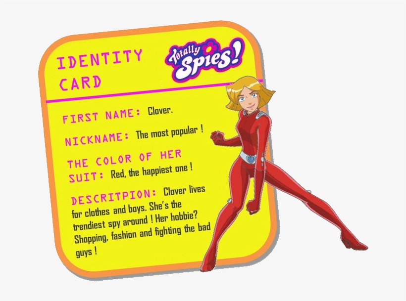 Clover Identity Card - Totally Spies, transparent png