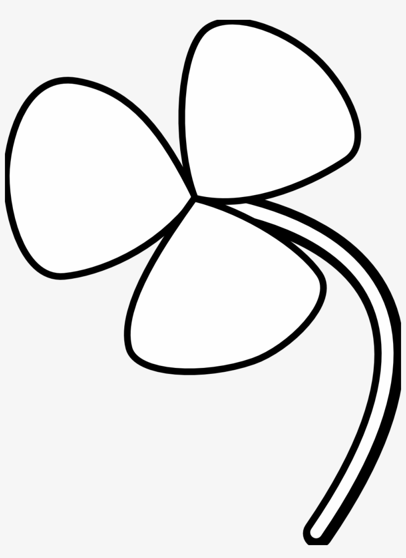 Saint Pattys Three Leaves Clover Black White Line Flower - Butterfly, transparent png