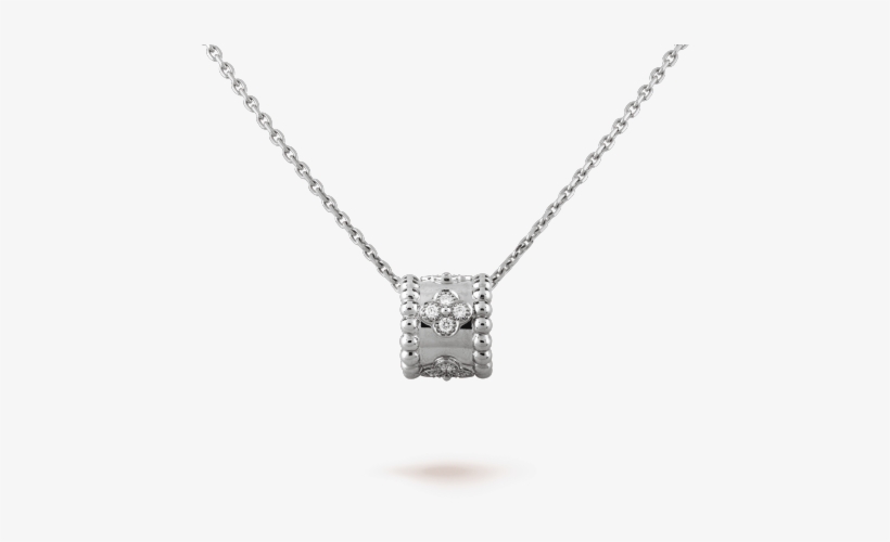 Perlée Clovers Pendant, - Van Cleef Perlee Necklace, transparent png