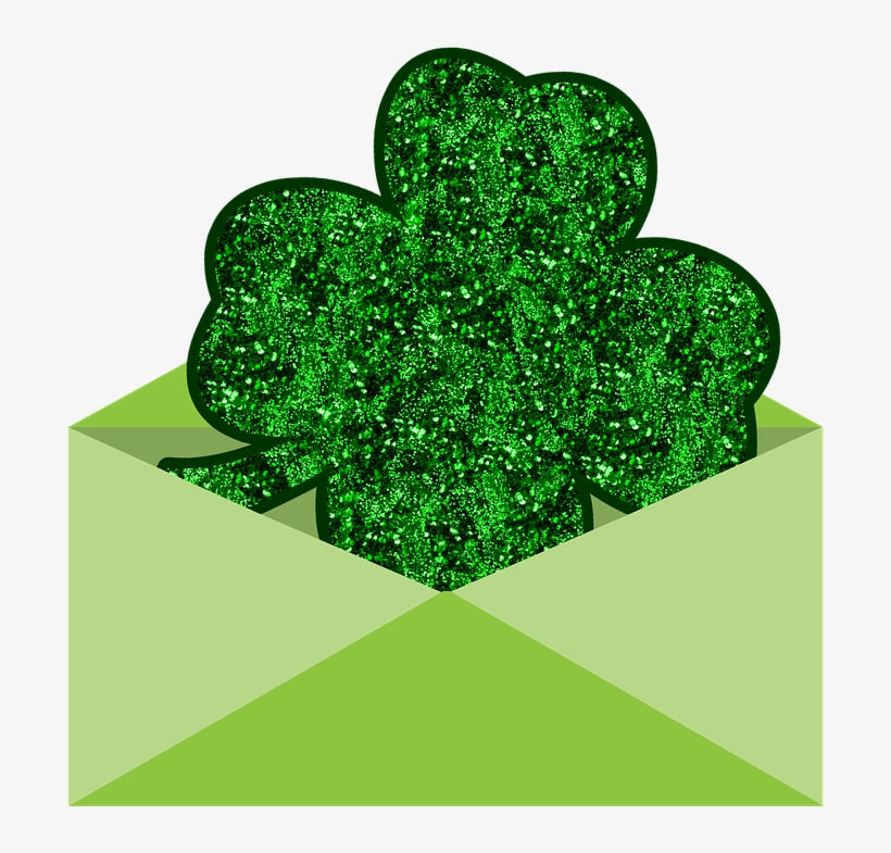 Shamrock, Clover, Four Leaf, Envelope, St Patrick - Four-leaf Clover, transparent png