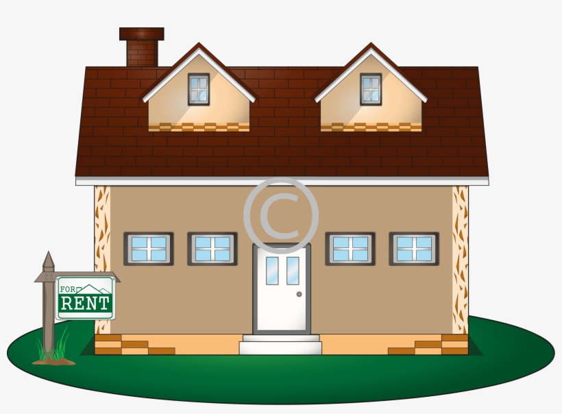 House With For Rent Sign - House, transparent png