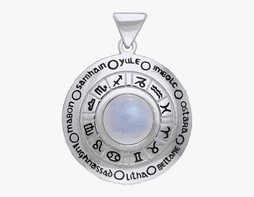 Wheel Of The Year Zodiac Pendant - White Bronze Wheel Of The Year Zodiac Pendant, transparent png