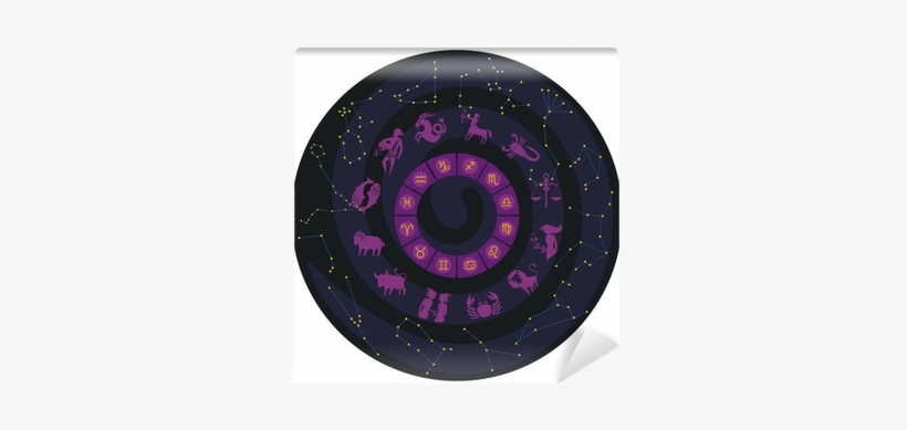 Zodiac Wheel With Constellations Wall Mural • Pixers® - Zodiac, transparent png