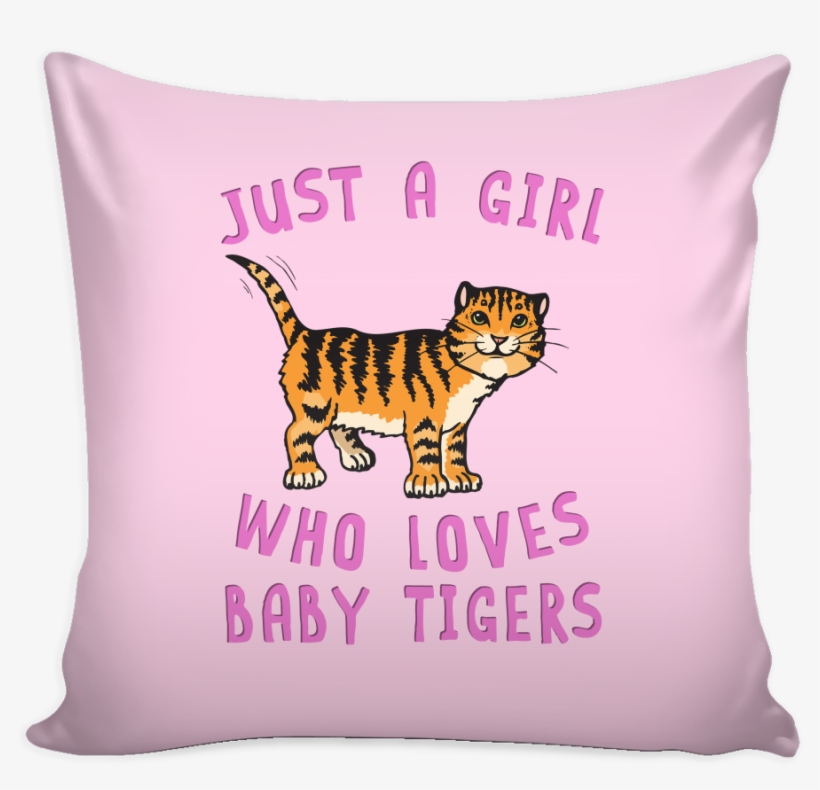 Just A Girl Who Loves Baby Tiger Pillow Cover Animal - Cute Tiger Large Wall Clock, transparent png