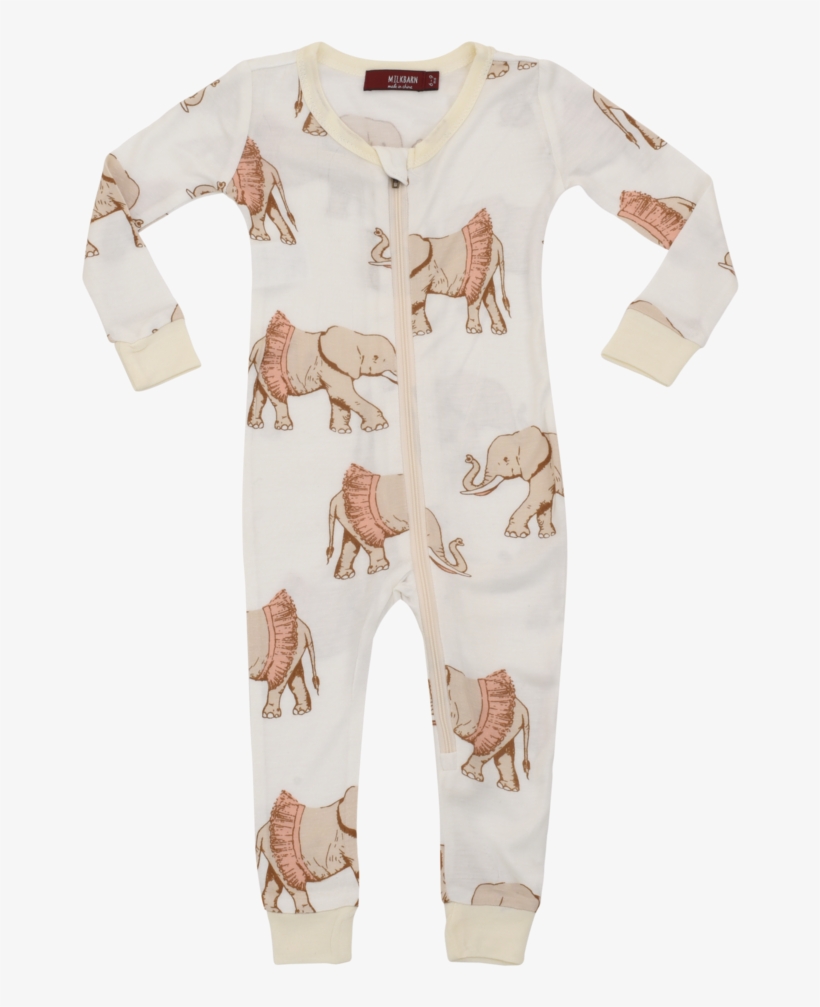 Bamboo Zipper Pajama - Milkbarn Bamboo Zippered Pajamas (3-6 M, Tutu Elephant), transparent png