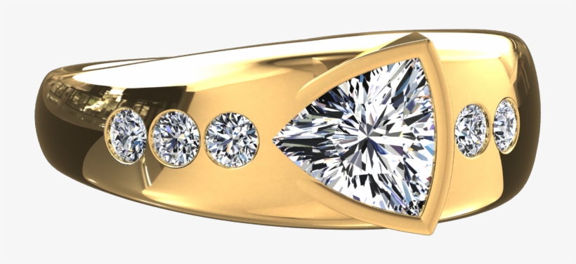1/2 Carat Trillion Cut Diamond Ring In 14k Gold Ring - Engagement Ring, transparent png