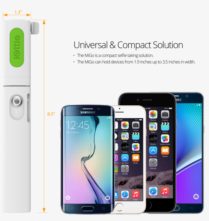 Iottie Migo Selfie Stick For Smartphone & Gopro - Iphone 6 سعر في العراق, transparent png