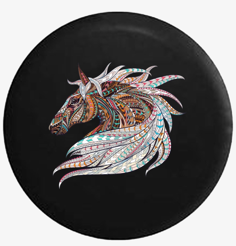 Geometric Design Horse Mane Rv Camper Spare Tire Cover-35, transparent png