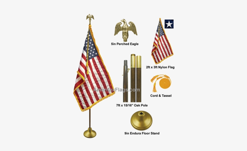 7' Oak Wooden Pole Deluxe U - Flag Usa Gold Fringed, transparent png