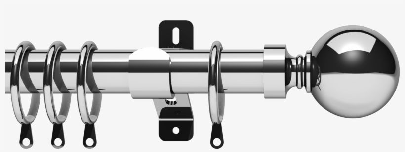 Belgravia 28mm Curtain Pole Chrome - Swish Elements 25/28mm Minster Pole Set 180cm Chrome, transparent png