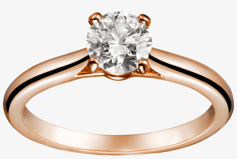 1895 Solitaire Ringpink Gold, Diamond - Cartier Rose Gold Diamond Ring, transparent png