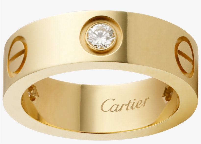 Love Ring, 3 Diamondsyellow Gold, Diamonds - Cartier Rings, transparent png