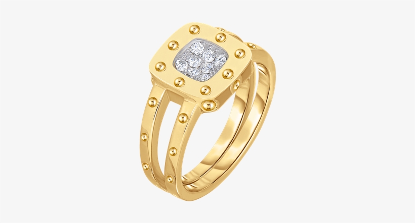 Roberto Coin Gold Diamond Ring - Roberto Coin Pois Moi Two Tone Gold Diamond Ring, transparent png