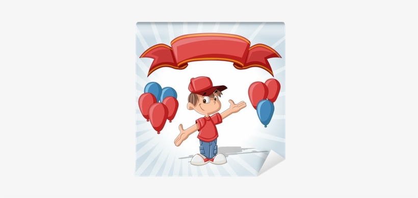 Cute Boy On A Birthday Party With Balloons And Red - Birthday, transparent png