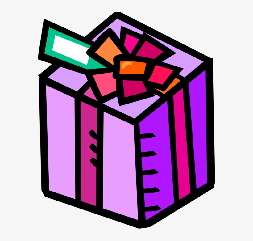 Vector Illustration Of Gift Wrapped Christmas Or Birthday - Geburtstagsgeschenk Clipart, transparent png