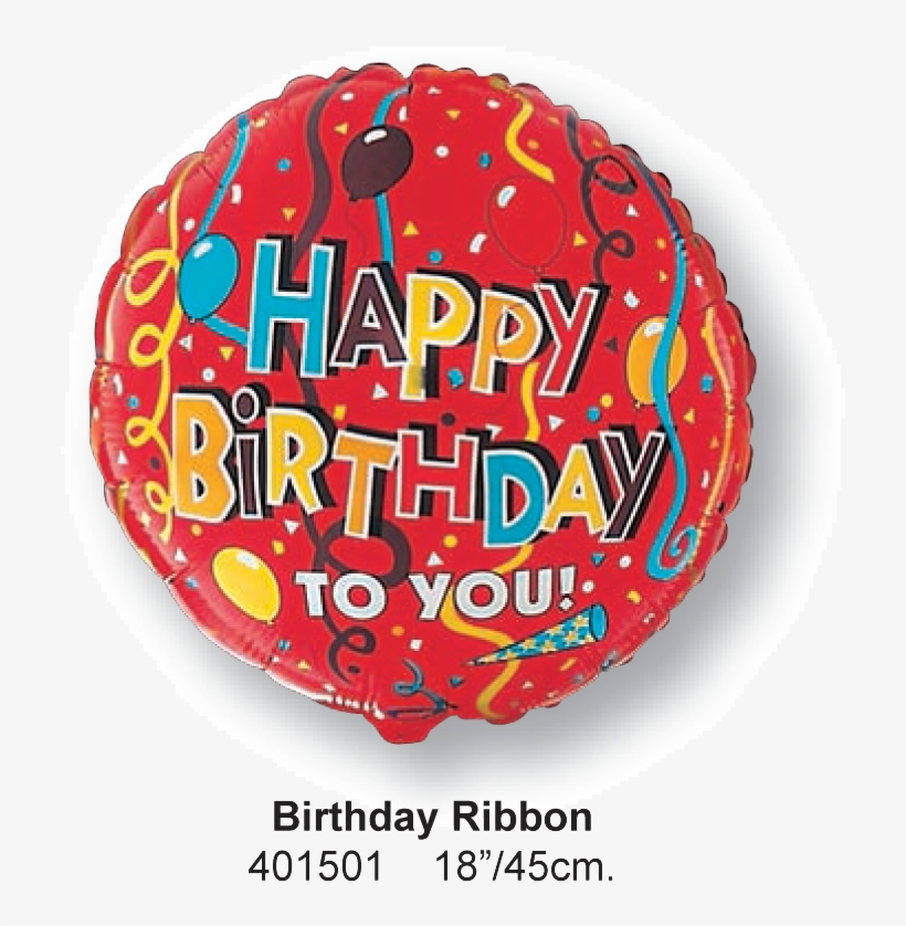 Birthday Ribbon - Birthday Ribbon Foil Mylar Balloon | 18" | Unpackaged, transparent png