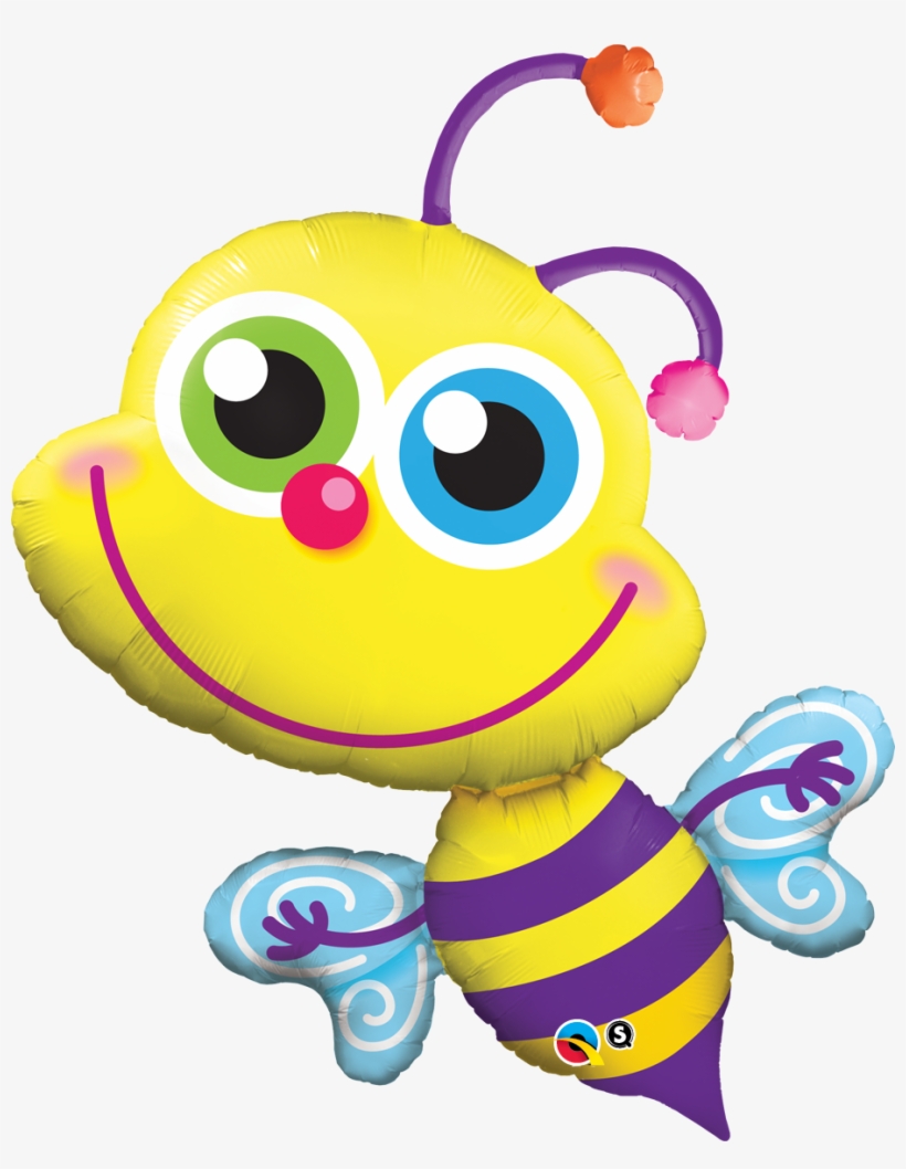 Large Foil Balloon Animal Bee - 40" Shape Beaming Bee - Mylar Balloons Foil, transparent png
