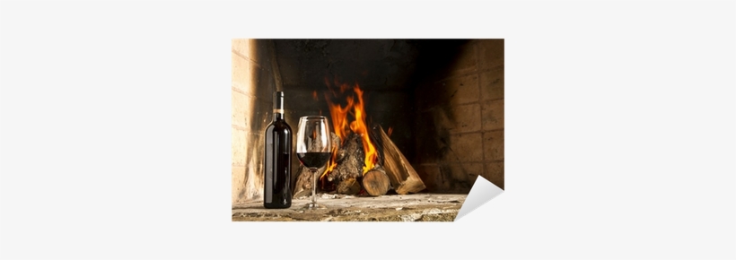 Copa De Vino Tino Con Fuego De Chimenea De Fondo - Wine Fire, transparent png