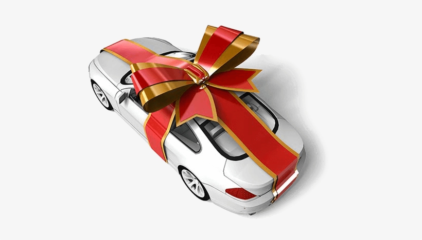 Car In Gift Wrap - Car Gift Wrap Png, transparent png