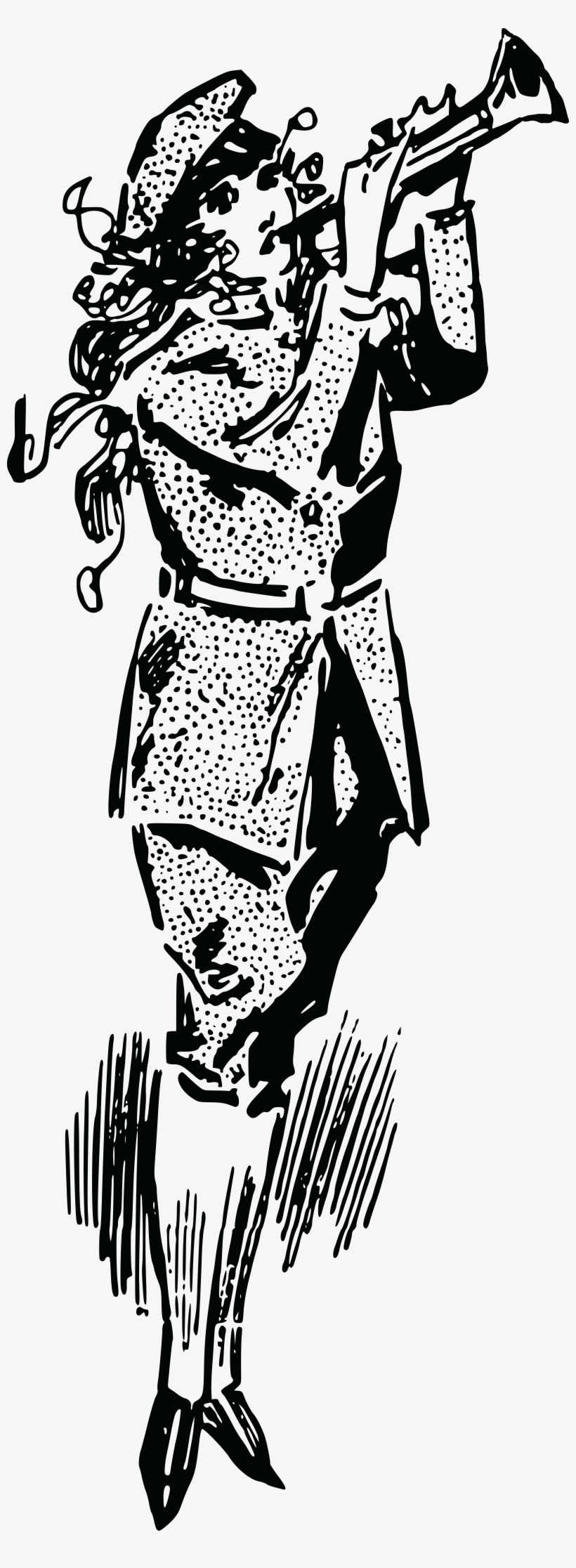 Free Clipart Of A Woman Playing A Trumpet - Illustration, transparent png