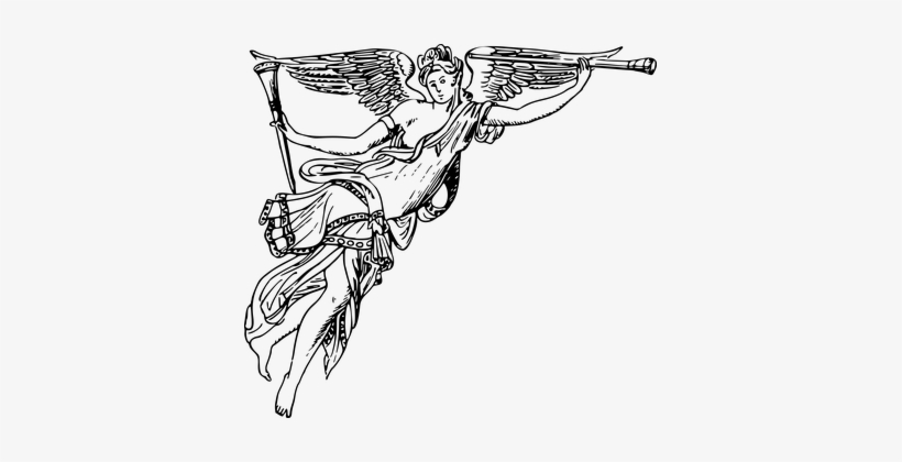 Angel Herald Heraldry Horn Trumpet Winged - Heráldica Ángel, transparent png