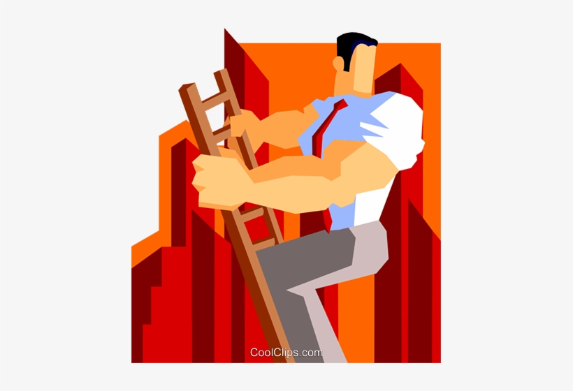 Man Climbing The Corporate Ladder Royalty Free Vector - Illustration, transparent png