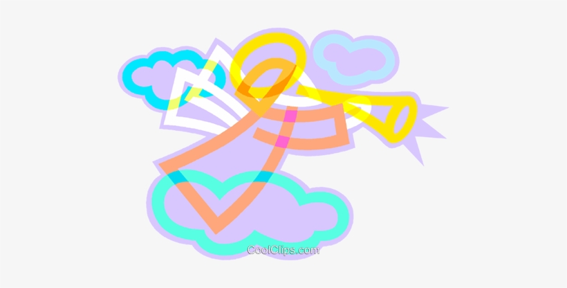 Angel Blowing A Trumpet Royalty Free Vector Clip Art - Illustration, transparent png