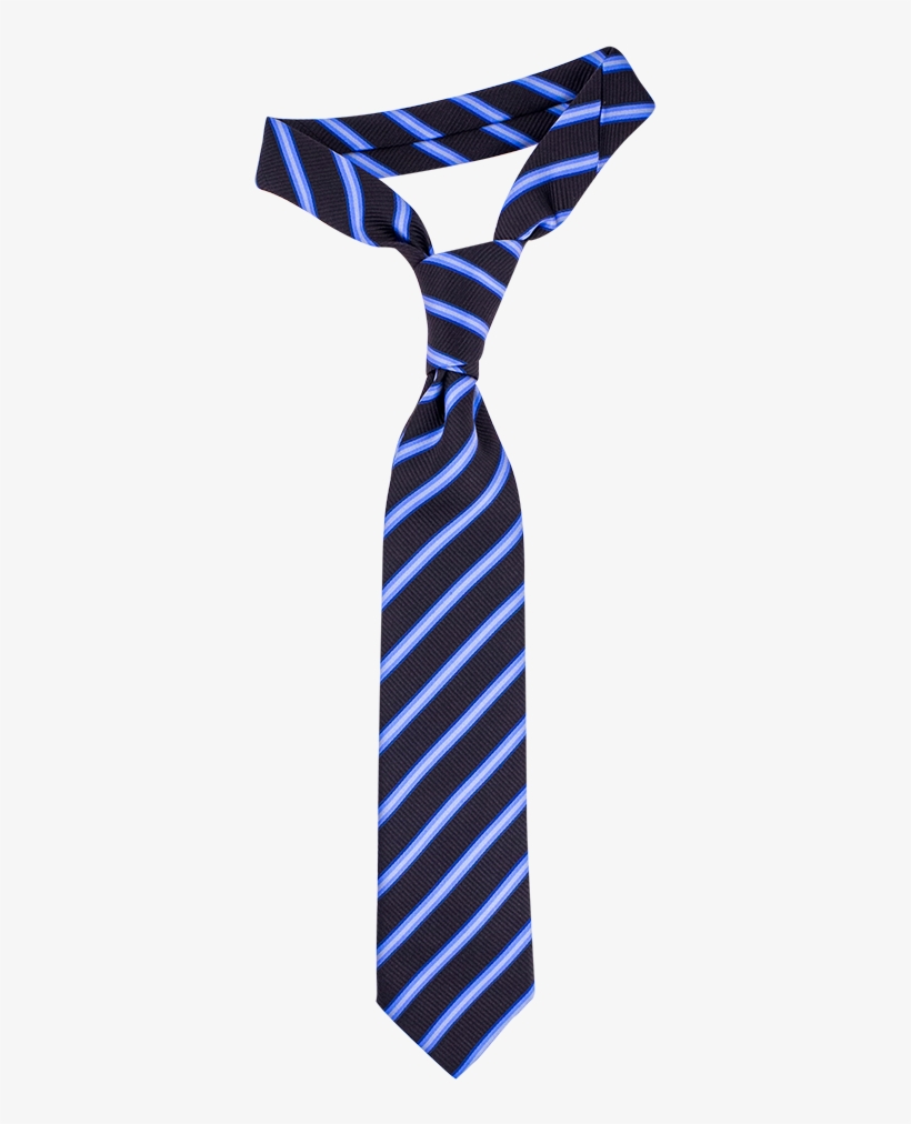 Brown With Blue And White Stripe Necktie - Stripe Necktie, transparent png