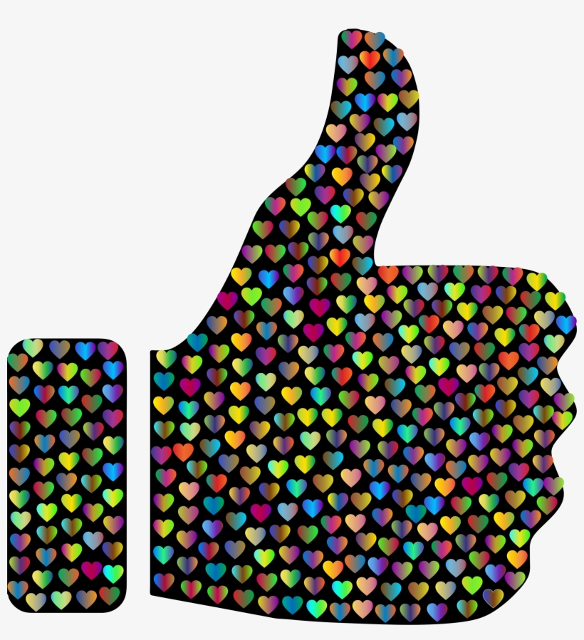 This Free Icons Png Design Of Prismatic Hearts Thumbs, transparent png