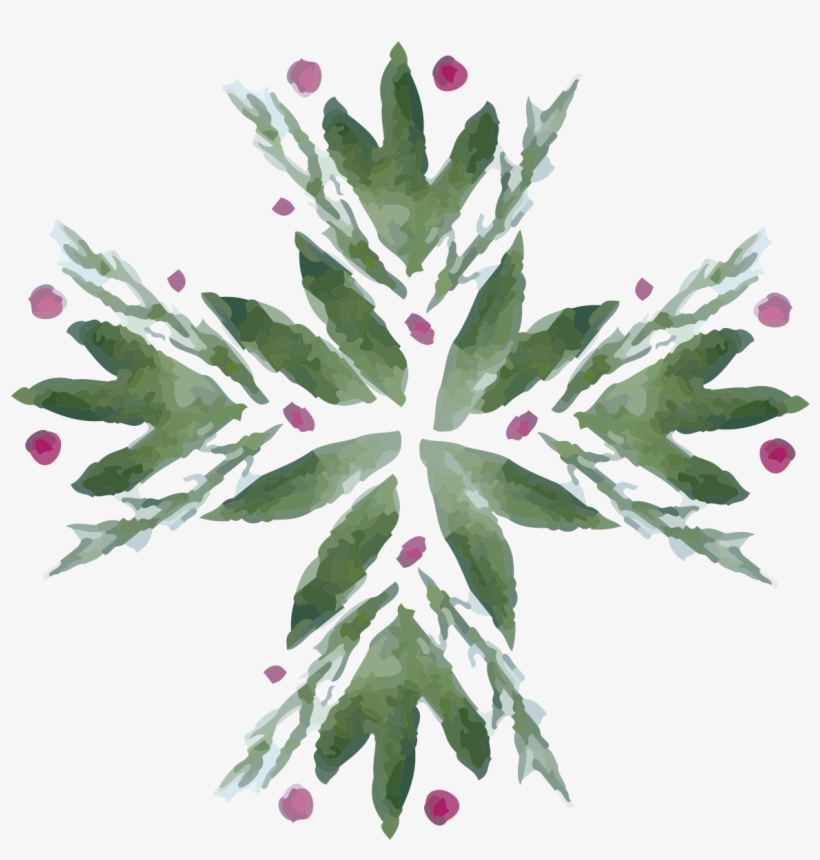 Merry & Bright Watercolor Clipart Example Image - Floral Design, transparent png