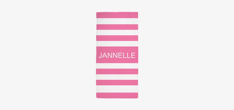 Personalized Pink And White Stripes Beach Towel - Mobile Phone, transparent png