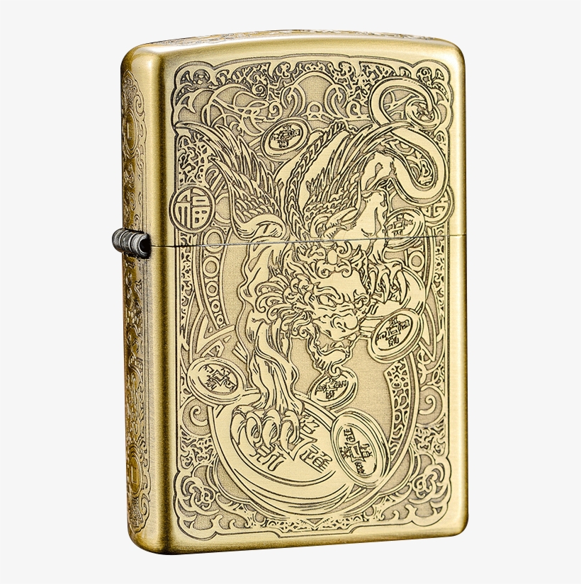 Lighter Zippo Genuine Copper Five Carved Lucky Brave - Zippo, transparent png
