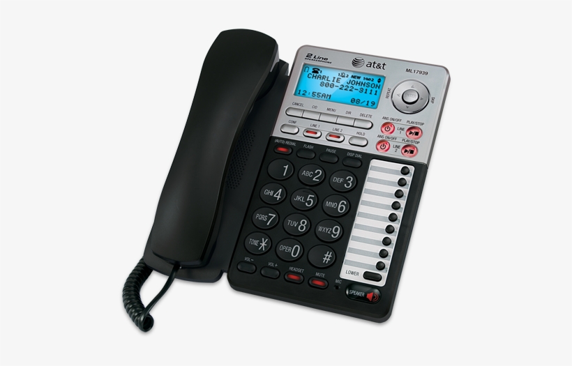 2-line Speakerphone With Caller Id And Digital Answering - At&t 2-line Speakerphone With Caller Id, transparent png