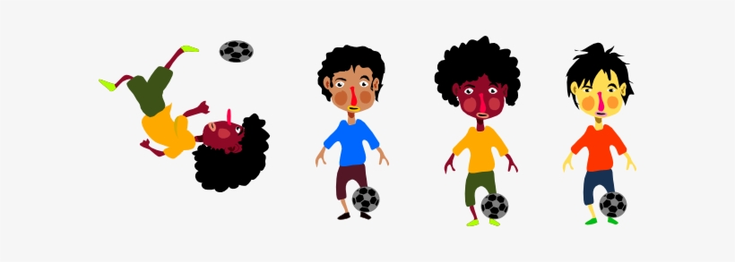 Kids Playing Soccer Hi - Clip Art, transparent png