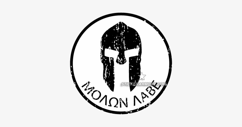 Μολων Λαβε - White - Circle Sticker - Spartan Come And Take, transparent png